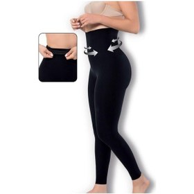 Resim Kecelemecele Punch Lazer Kesim 2 Beden Incelten Hayalet Korseli Yüksek Bel Taytsiyahl-Xl Siyah 