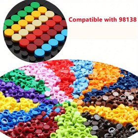 Resim 200 adet/lot 1x1 Yuvarlak Pürüzsüz Tuğla MOC Yapı Bloğu Küçük Parçacık Tuğlalar 98138 Oyuncaklarla Uyumlu 