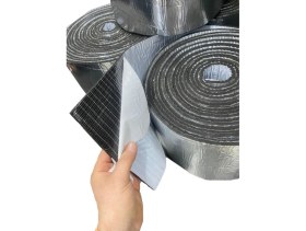 Resim Oto Ses Yalıtım Malzemesi Folyolu 100cm X 5mt (5m2) Araç Karavan Ses Isı Izolasyonu Süngeri 6mm Yapışkanlı 