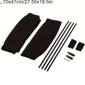 Resim Dashanshop 2 Adet 27.56x18.5inch Katlanır Araç Güneşlik Siyah Uv Koruma Cam Perdesi 