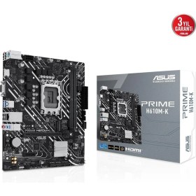 Resim Binbir Göz Bilgisayar Asus Prime H610M-K Intel Soket LGA1700 Ddr5 5600MHZ Matx Gaming (Oyuncu) Anakart 