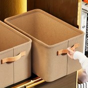 Resim 2'li Paket Büyük Katlanabilir Depolama Kutuları Çift Saplı - Ev Gardırop için Çelik Çerçeve Giysi ve Pantolon Düzenleyici - İç Çamaşırı, Çoraplar ve Temel Eşyalar için Çekmece Tarzı Saklama Kutusu - Dayanıklı ve Yer Tasarruflu Ev Organizasyon Çözümü 