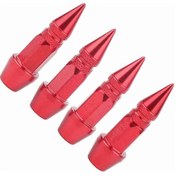 Resim Konesam Alüminyum Lastik Valf Kapağı - Araba Bisiklet Koruyucu Toz Kapakları Kırmızı, 4 Adet - Isı Soğuğa Dayanıklı Kolay Kurulum 