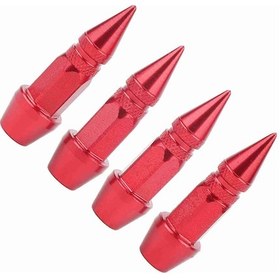 Resim Konesam Alüminyum Lastik Valf Kapağı - Araba Bisiklet Koruyucu Toz Kapakları Kırmızı, 4 Adet - Isı Soğuğa Dayanıklı Kolay Kurulum 