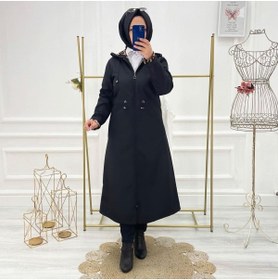Resim Vibeys Collection Lacivert Içi Leopar Desenli Ve Kendinden Astarlı Su Geçirmez Kadın Trençkot. 