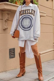 Resim Kadın Berkeley Baskılı Oversize Sweatshirt 