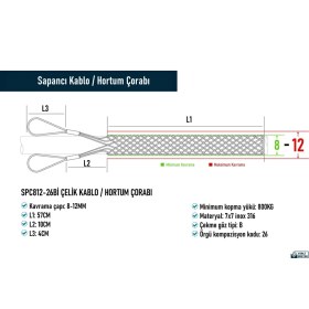Resim SPC812-26Bİ Çelik Kablo / Hortum Çorabı 316 Inox 
