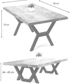 Resim Doğal Ağaç Masif Hibrit Kütük Masa ve Sehpa 60 cm x 90 cm 