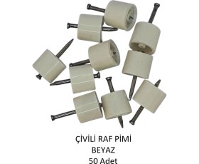 Resim Çivili Raf Pimi Beyaz 50 Adet 