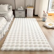 Resim Bu Faux Tavşan Kürk Pluş Köpük Kumaşı, Süper Düz, Narin ve Yumuşak İskandinav Minimalist Dikdörtgen Halı Matı, Oturma Odası, Koltuk, Yatak Odası Başucı ve Yoga Alanı Gibi Alanları Dekore Etmek İçin Uygundur. 