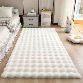 Resim Bu Faux Tavşan Kürk Pluş Köpük Kumaşı, Süper Düz, Narin ve Yumuşak İskandinav Minimalist Dikdörtgen Halı Matı, Oturma Odası, Koltuk, Yatak Odası Başucı ve Yoga Alanı Gibi Alanları Dekore Etmek İçin Uygundur. 