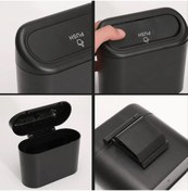 Resim Genel Markalar Oto Aksesuar Araba Çöp Kutusu Siyah Portatif Araç İçi Taşınabilir Kapaklı Organizer Çöp Kovası 