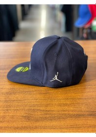 Resim Jumpman Air Nakışlı Lacivert Hip Hop Snapback Rapper Basket Şapka 
