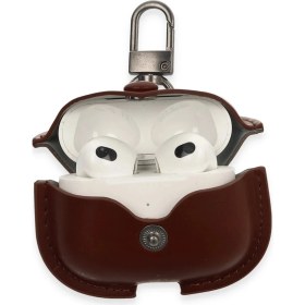 Resim Dukkanıum Newface Airpods 3 (3.nesil) Çanta Deri Kılıf - Kahverengi 