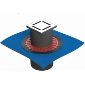 Resim V-Flow Kare 5607276 Yalıtımlı Duş Kanalı, Alttan Çıkışlı, 15X15 Cm, Dk 100 Kapak, Parlak Krom 