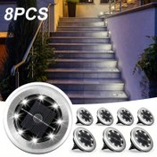 Resim Otomatik Akıllı Parlaklık Sensörlü Bahçe/Teras/Yol Dekorasyonu için 8'li Paket Güneş Enerjili LED Dış Mekan Işıkları 