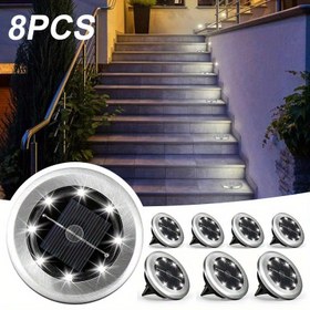 Resim Otomatik Akıllı Parlaklık Sensörlü Bahçe/Teras/Yol Dekorasyonu için 8'li Paket Güneş Enerjili LED Dış Mekan Işıkları 