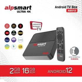 Resim Alpsmart AS512 Android 2 GB Ram 16 GB Hafıza Sesli Komutlu Akılı Kumanda 114046 
