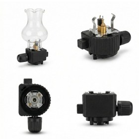 Resim Taşınabilir Cam Fanuslu Gazlı Kamp Lambası - Kamp, Piknik, Balıkçılık İçin Aydınlatma Gaz Yoktur Siyah 