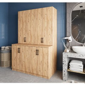 Resim Maven Çamaşır Ve Kurutma Makinesi Dolabı Banyo Dolabı Çam Çam 