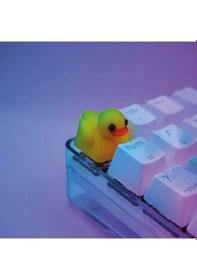 Resim 2 Adet Ducky Keycap Sevimli Sarı Ördek Klavye Tuşu Dekoratif 