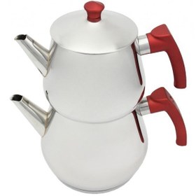 Resim Akdeniz Dolphin Aile Boyu Çelik Çaydanlık Kırmızı 3,5lt Mor 