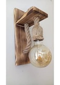Resim Ahşap Duvar Lambası Ahşap 
