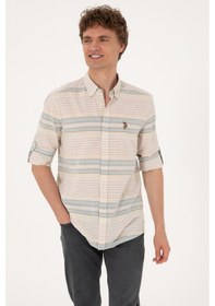 Resim U.s. Polo Assn. Erkek İndigo Gömlek Desenli 50300005-vr028 İndigo 