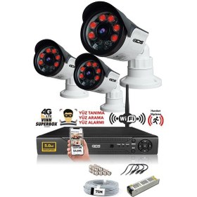 Resim IDS DS-2015HD-SET3-NOHDD 3 Kameralı 1080P Full HD 5 MP Sony Lensli Kamera Seti - 2015 