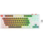 Resim Rampage YORU TKL PRO Gri/Beyaz 2.4ghz+BT5.0+Type-C 5 Bağlantı OUTEMU Red Swich Q Kablosuz RGB Mekanik Oyuncu Klavyesi 