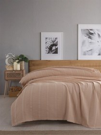 Resim Tek Kişilik Waffle Pike 160x230cm, %100 Pamuk, Petek Tasarım, Bej Bej 