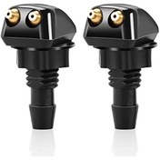 Resim 2'li Paket Evrensel Araç Camı Nozul Adaptörleri Ayarlanabilir Püskürtme Açısı & Pirinç Nozulları ile - Dayanıklı Plastik ve Metal Yapı, Hassas Cam Temizliği için Ergonomik Tasarım (Çoğu Araca Uyar) 