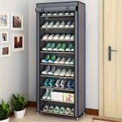 Resim Girişe Uygun Toz Geçirmez Kapaklı 8/10 Katlı Ayakkabı Rafı, Kurulumu Kolay, Büyük Kapasiteli, Ev ve Yurt Depolama İçin Non-Woven Ayakkabı Düzenleyici 