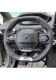 Resim Peugeot Kaplama Deri Direksiyon Kilifi Siyah 