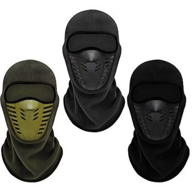 Resim Siyah Motosiklet Maskesi Polar Termal Yüz Maskesi Sıcak Sürme Balaclava Biker Kış Tutmak 