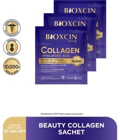 Resim Bioxcin Beauty Collagen Toz 30 Saşe X 10.000 Mg Tip 1 - Tip 3 Hidrolize Kolajen - Keratin 