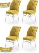 Resim Canisa Concept Canisa Flex Serisi Gürgen Ayaklı 1.sınıf Sandalye , 4 Adet , Hardal , Ayaklar Beyaz 