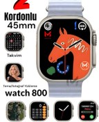 Resim MATEO Akıllı Saat Watch 8 Ultra 45mm 1.99 Inç Türkçe Tüm Telefonlara Uyumlu Bluetooth Arama Gri Smartwatch 