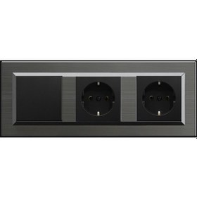 Resim Ovivo Quantum Manyetik Gri 3'lü Set Anahtar, Topraklı Priz Ve Top 