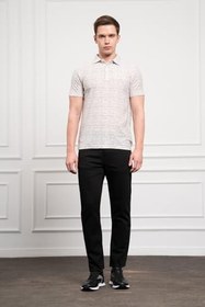 Resim Morven Erkek Nefti Trend Polo Yaka Desenli Dynamic Fit Rahat Kesim T-Shirt 