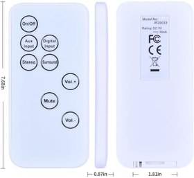 Resim Sound Bar uzaktan kumanda yedek JBL Home Cinema SB300 2.1 Soundbar Audio Speaker sistemi ile uyumlu, beyaz 