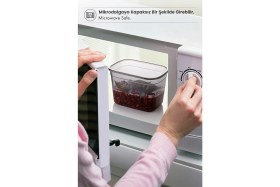 Resim Kitchen Life Etiketli 12 Adet Büyük Boy Rectangle Dikdörtgen Saklama Kabı Seti - 1300 ml Kahvaltılık Saklama Kabı 