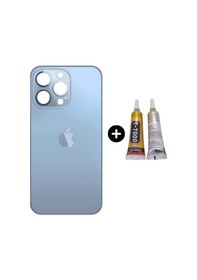 Resim Apple Uyumlu iPhone 13 Pro Arka Pil Batarya Kapak Mavi + B7000 