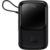 Resim Baseus Qpow Pro Digital Display Fast Charge Power Bank 10000mah 20w İp Edition Black With: Simple Charging Cable Type-c 3a 0.3m Black Overseas Edition Siyah 