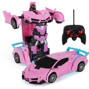 Resim Luxixc Dönüşen Oyuncak Robot Uzaktan Kumandalı Araba-pembe Rambo 