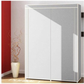 Resim Teknor 2 Bölmeli Plastik Boru Profilli Bez Dolap Ayakkabılık 