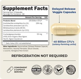 Resim BioSchwartz Probiotic 40 Billion CFU Gut Health Digestive Health Astragalus Lactobacillus 60 Veggie 