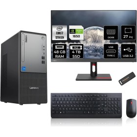 Resim Lenovo Thinkcentre Neo 50T Gen 5 Intel Core I7 13700 48GB 4tb SSD GTX1650/4GB 27" Fhd Monitör Fdos Masaüstü Bilgisayar & Per4 USB Bellek 12UB000LTRMNT2330 