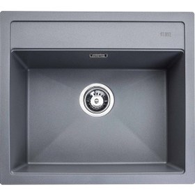 Resim Atlante Granit Eviye Tekli Üstten Yapıştırma Antrasit Siyah 