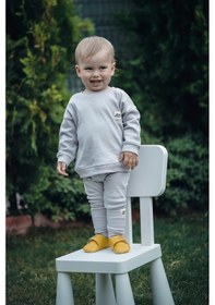 Resim Atlasyael Atlas&yael %100 Organik Pamuk Gots Organik Belgeli Bebek Oversize Sweatshirt - Gri 